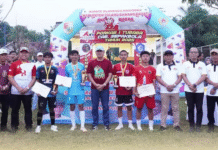 Bupati Tubaba Hadiri Kegiatan Porkab Dilapangan Tiyuh Mekar Sari Jaya