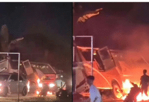 Sopir Kabur Usai Kecelakaan, Warga Lampura Bakar Bus Antarkota